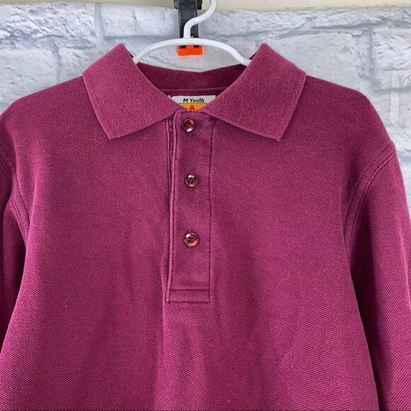 SAI A+ Longsleeve 3 button polo burgundy color sz youth medium - Picture 3 of 5